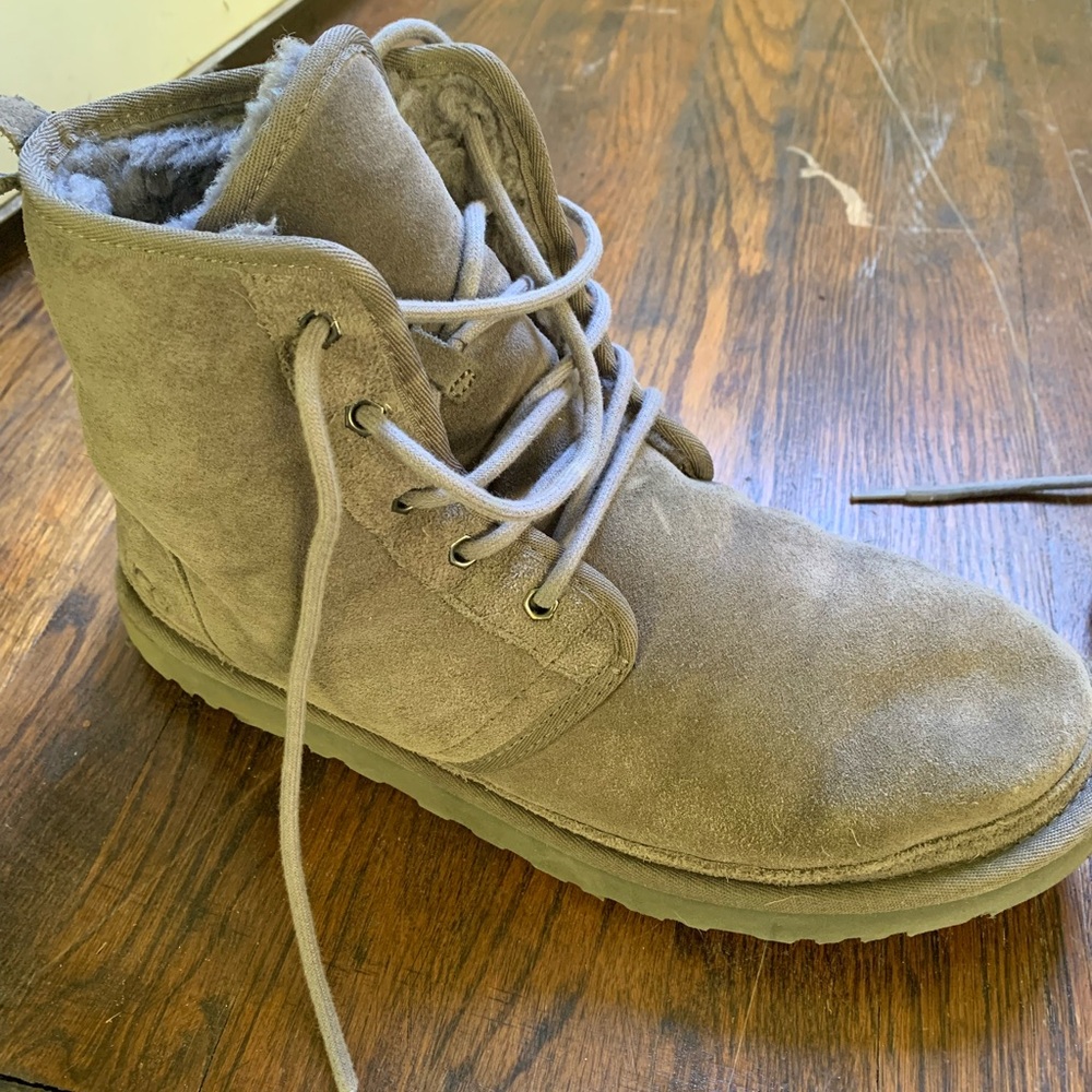 UGG Gray Fleece-Lined Boots